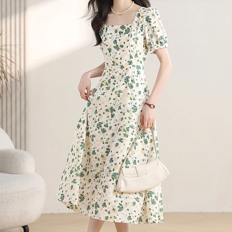 La Chapelle/拉夏贝尔小清新碎花裙女2025夏季新款气质时尚连衣裙