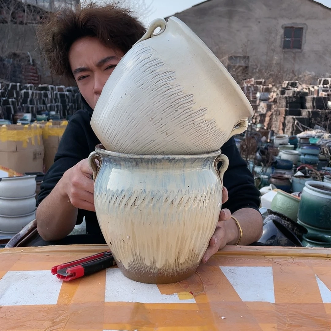 红陶宜兴紫砂花盆