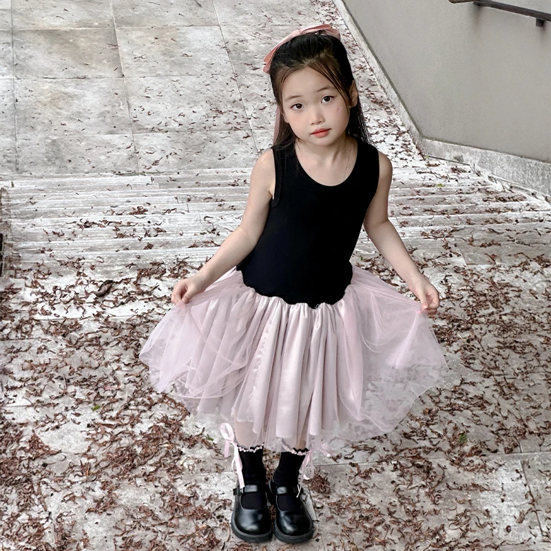 女童背心裙夏季2025新款儿童生日公主裙网红夏装女孩洋气时髦裙子