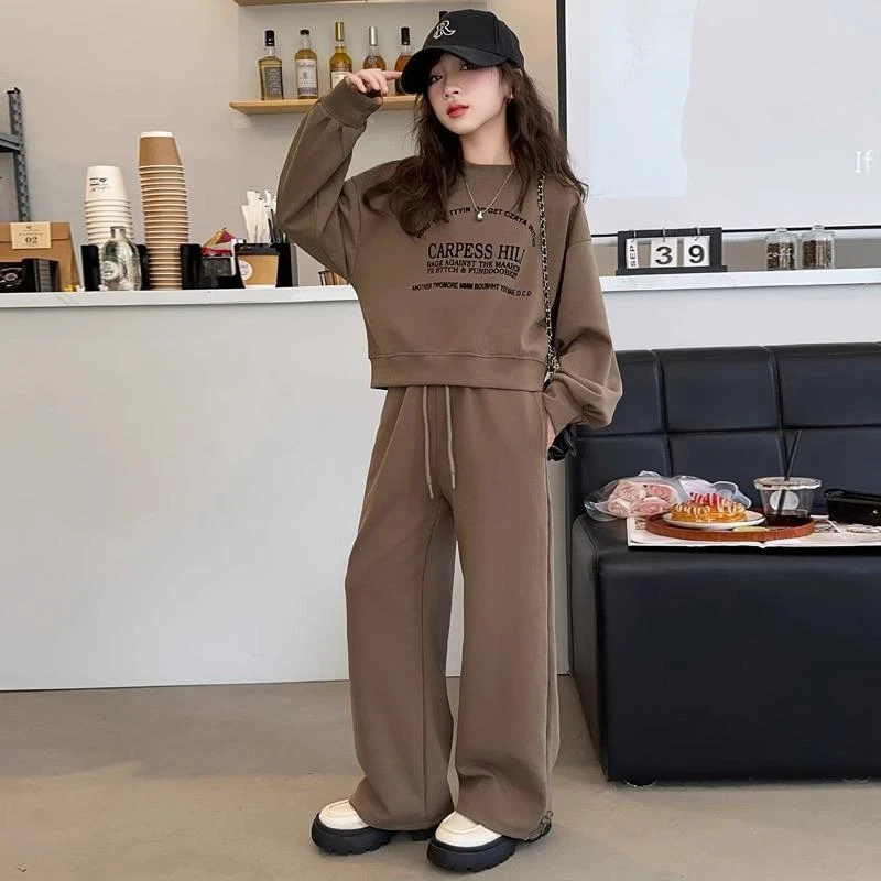 女大童休闲卫衣套装2025春秋季新款儿童韩版洋气女孩运动百搭套装