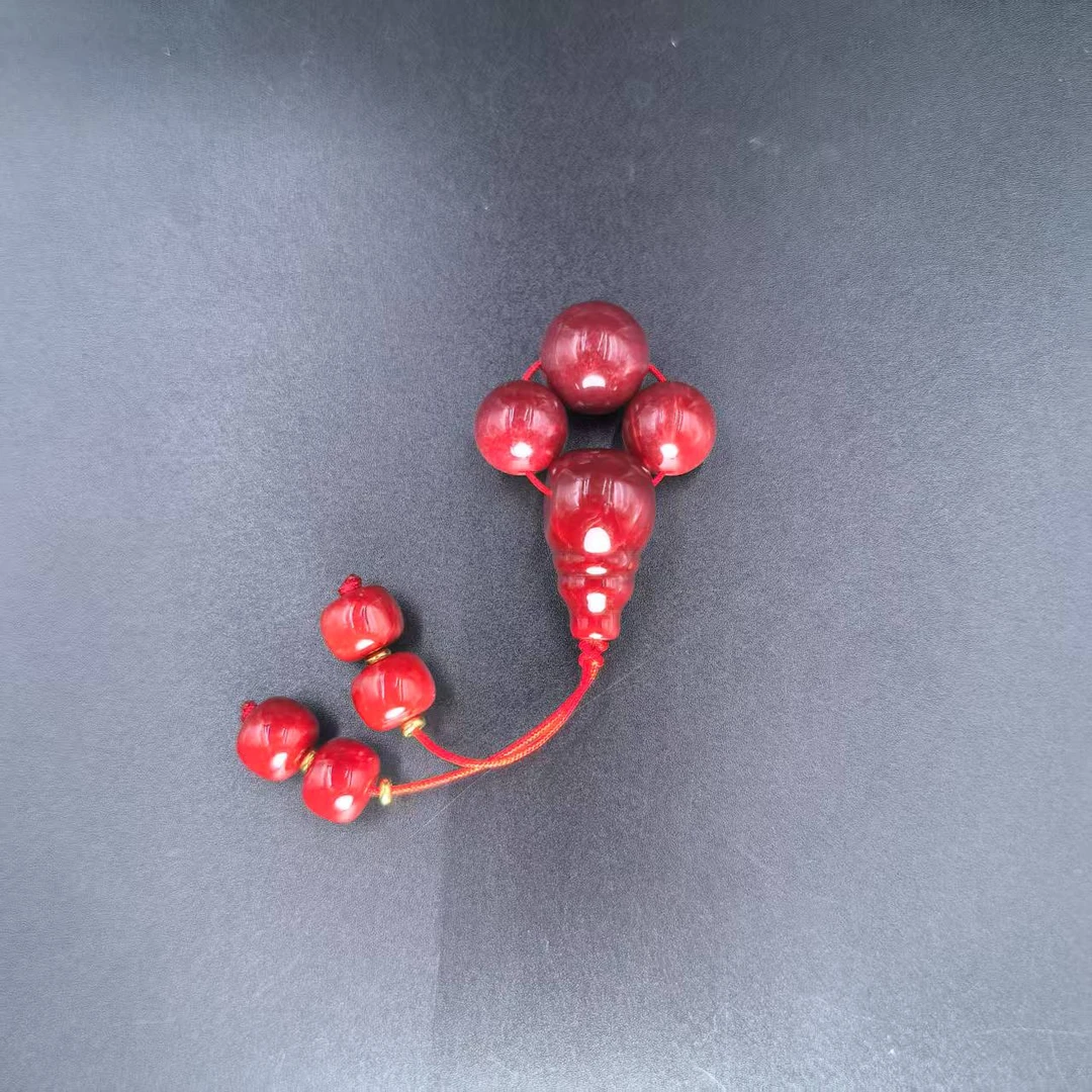 珊姑娘 三通 顶珠 腰珠 弟子珠 红色 粉色