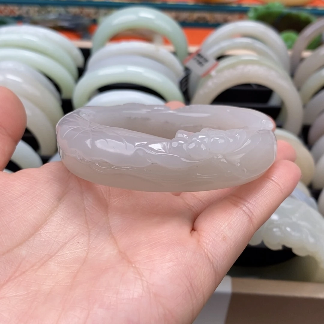 和田玉手镯55.3未镶嵌静*