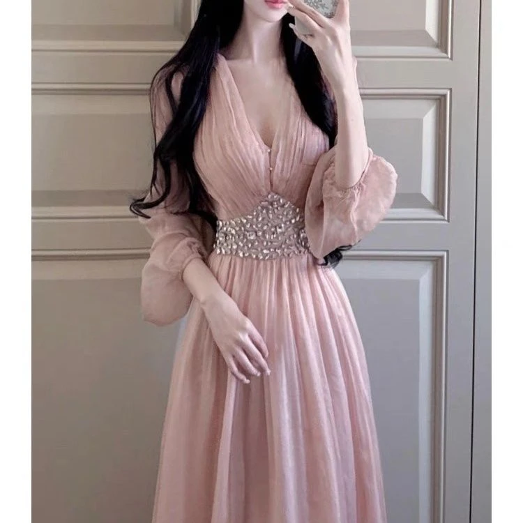 2025年新款长裙轻奢高级感独特漂亮长款裙子法式气质连衣连衣裙