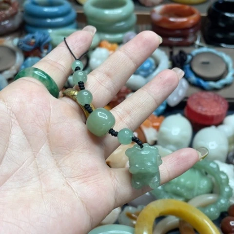 合金石英质玉（黄龙玉）手链