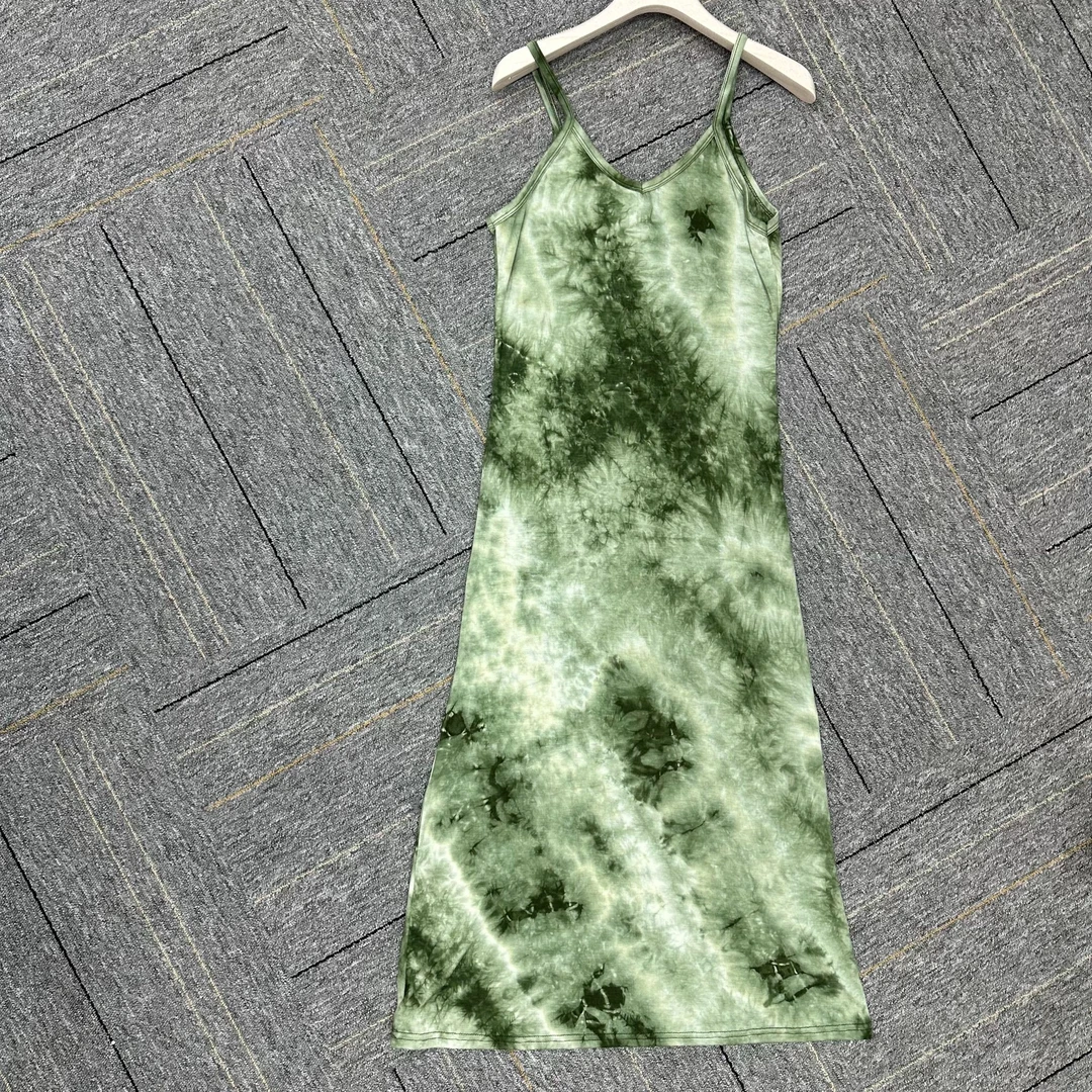 连衣裙吊带裙气质裙子显瘦高腰A字裙吊带无袖夏季6016