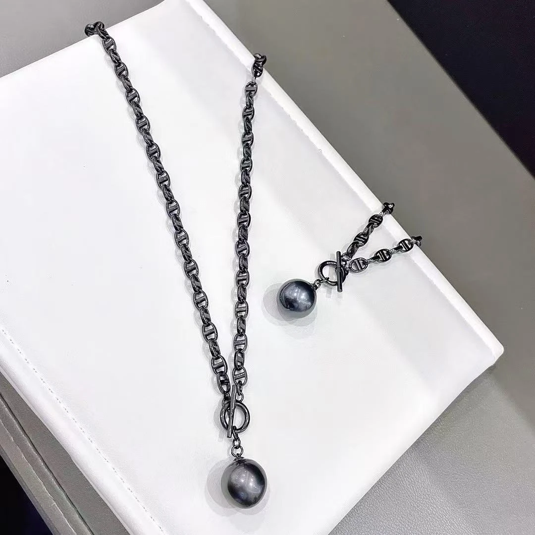 天然珍珠 海水大溪地猪鼻子吊坠 S925银 15-16MM 多样性发一 R053