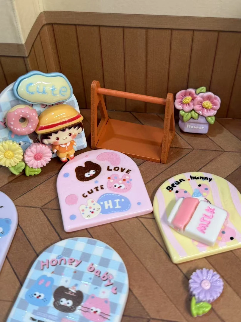 【卡通背板】DIY饰品树脂配件奶油胶自制手机壳材料包新款简约ins