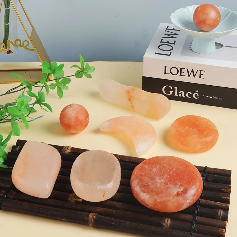 天然喜马拉雅玫瑰草本手工盐石盐皂美容院舒缓精油家用按摩热敷用