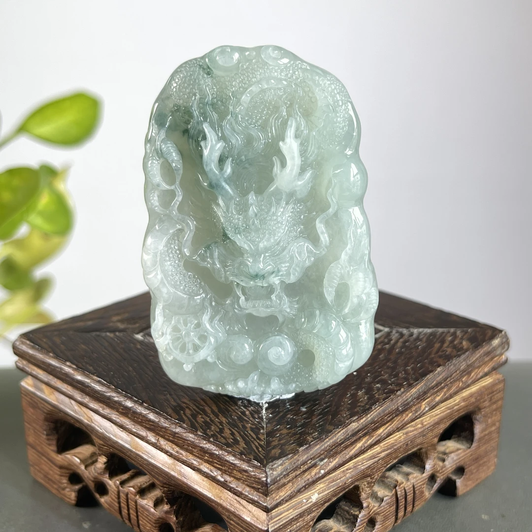 JYB13-194  天然缅甸A货翡翠  龙牌