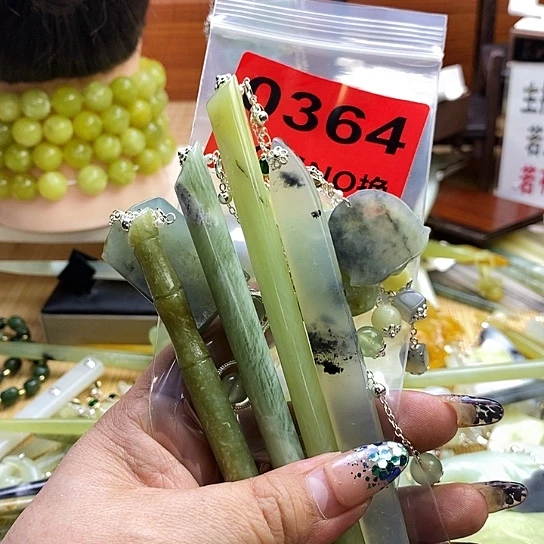 蛇纹石玉发簪未镶嵌子***享