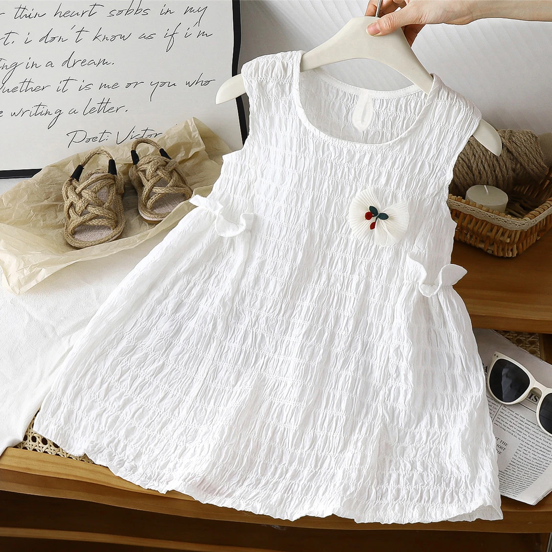 2025夏季新款儿童公主裙女童百褶裙子洋气连衣裙清新可爱夏装棉裙