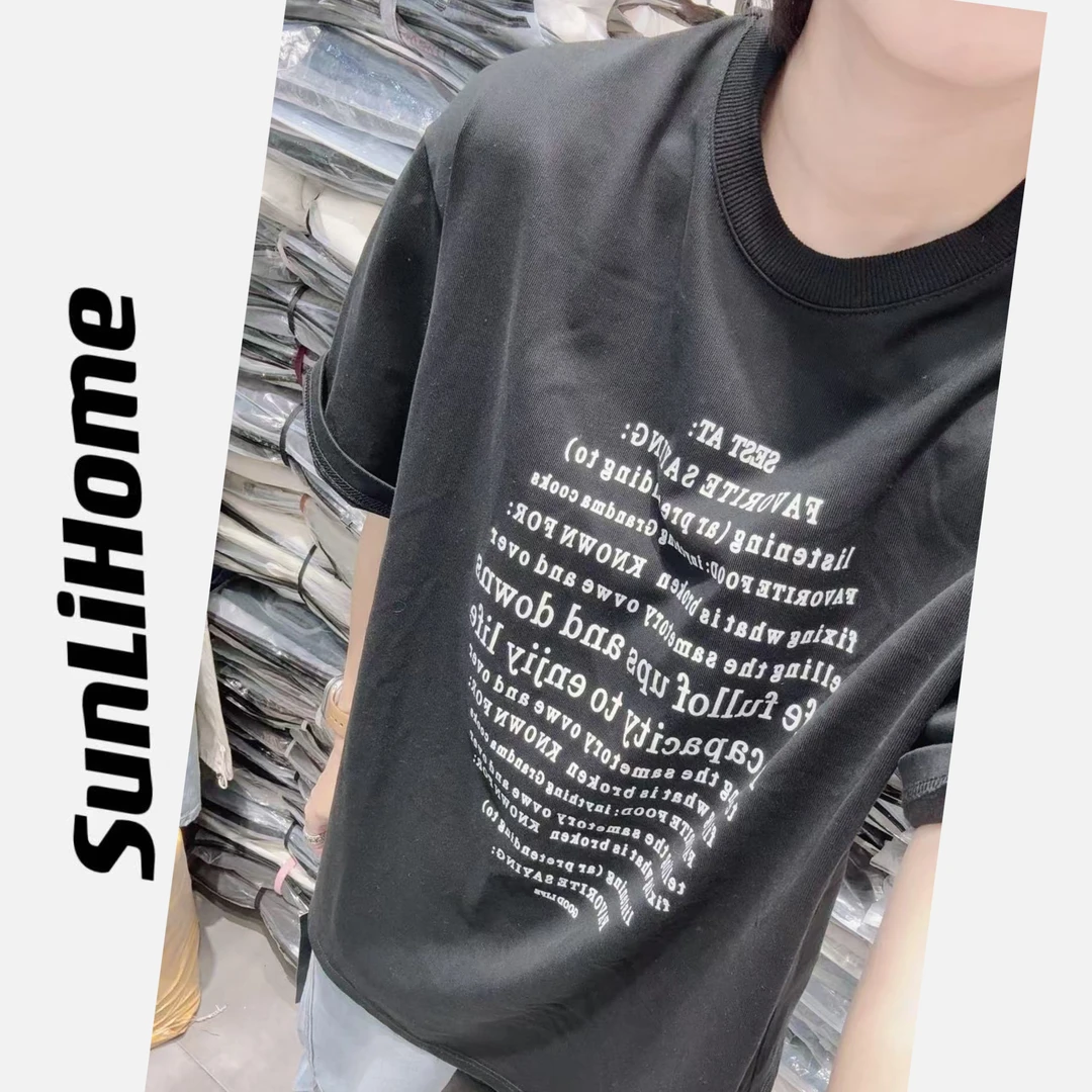 SL-【字母半袖】58950#韩版高货休闲宽松大版半袖T