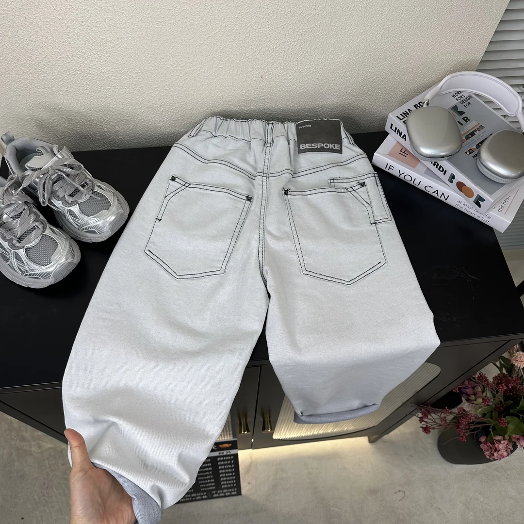 优质童装儿童春季裤子2025新款中大童宽松百搭牛仔裤韩版帅气长裤