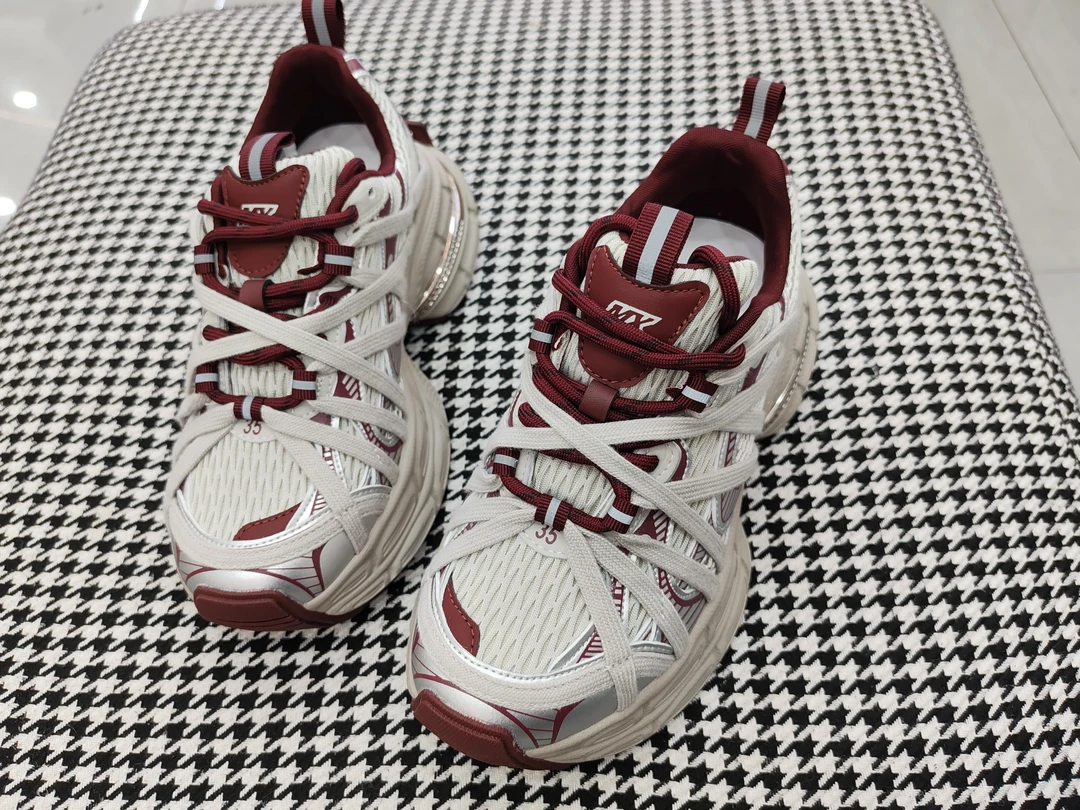 高帮鞋运动潮流红色百搭跑鞋低跟鞋子圆头厚底休闲时尚系带