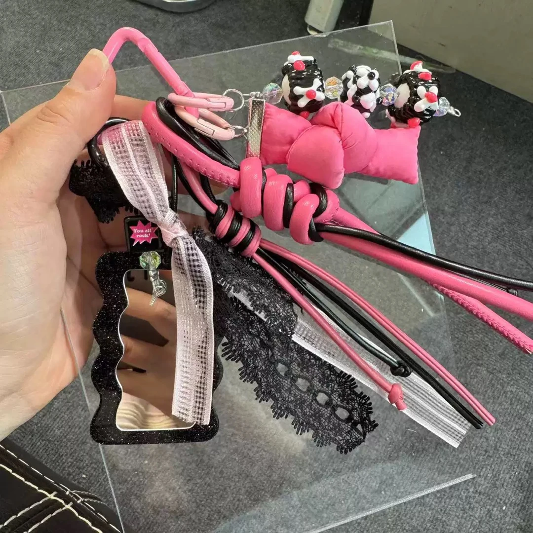 miu系包包挂件手机链挂绳装饰品带小提溜可挂萌粒盲盒