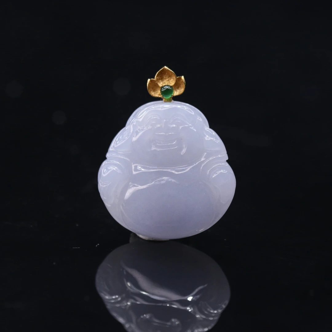 FC9天然缅甸翡翠A货18k紫佛公吊坠/000478/保利厦门拍卖