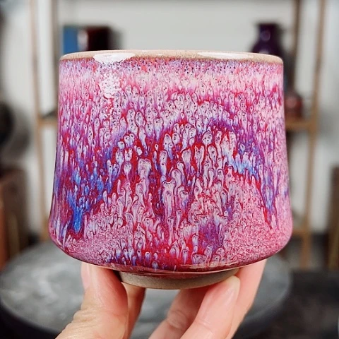 杯原矿釉手工制作钧瓷