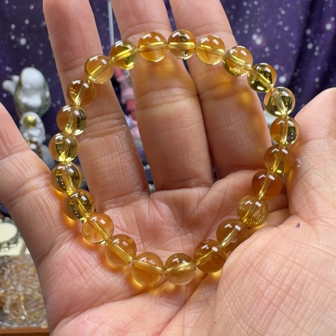 星***✪水晶手串未镶嵌巴西黄水晶手串
