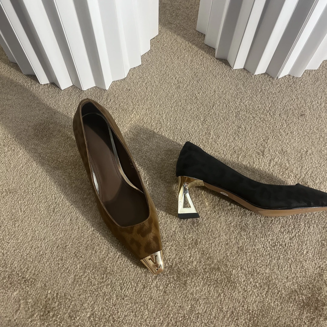 DM2025（6CM）新款时尚百搭欧美法式方头气质粗跟一脚蹬单鞋6158