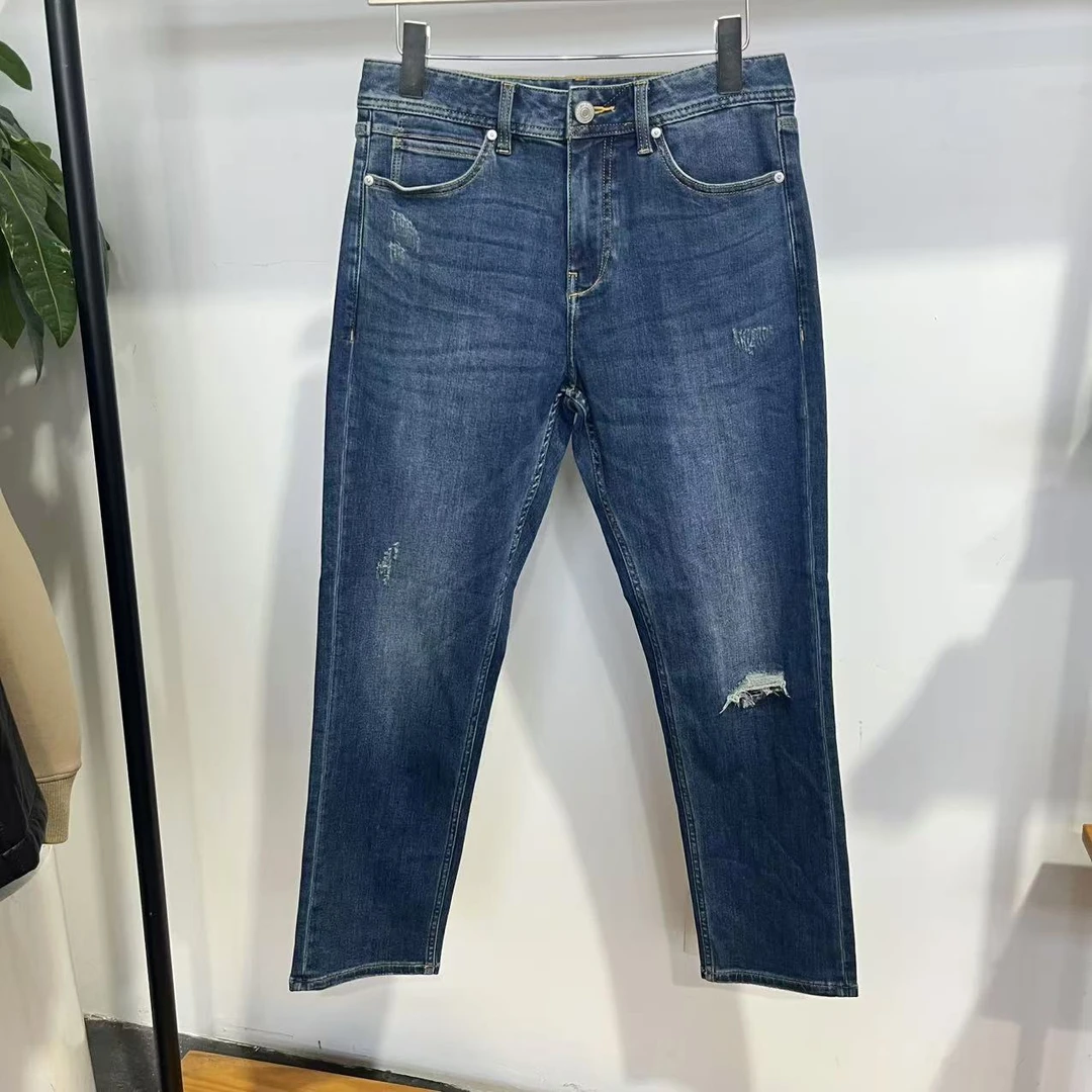 [O-26]潮牌秋季男士浅蓝色水洗休闲牛仔裤 15160