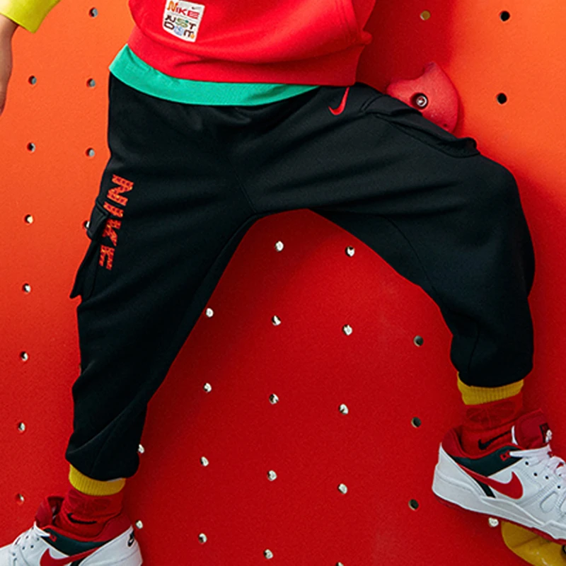 Nike耐克小童JORDAN束脚抓绒裤子运动休闲针织长裤HDIH0978-010