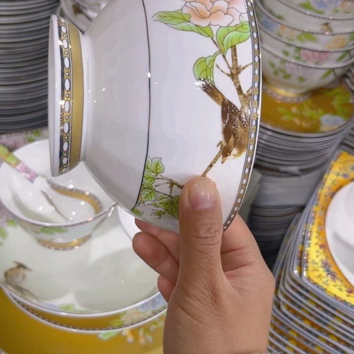 瓷片琴瑟和鸣六寸面碗两个