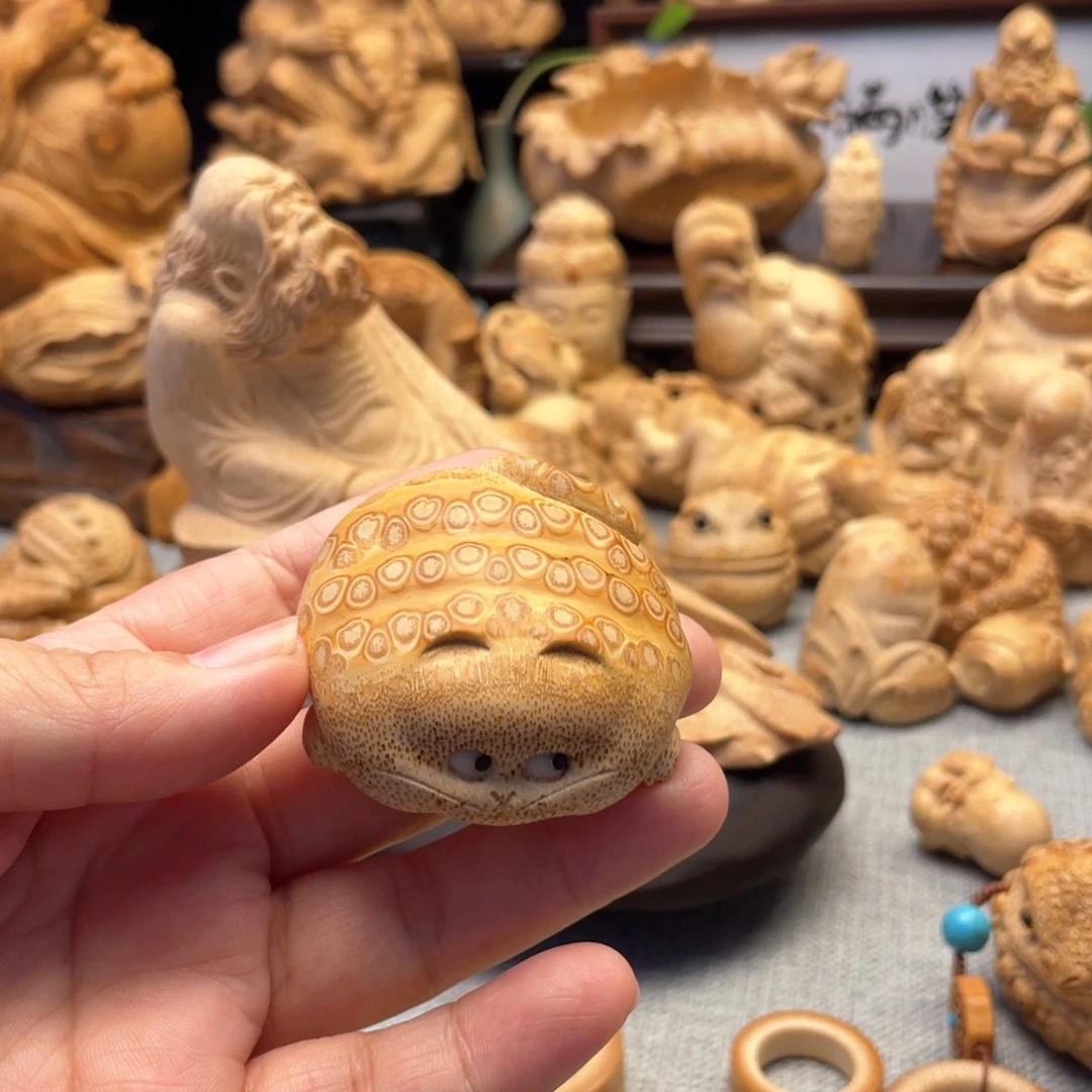 竹9****姐竹根雕趴猫文玩