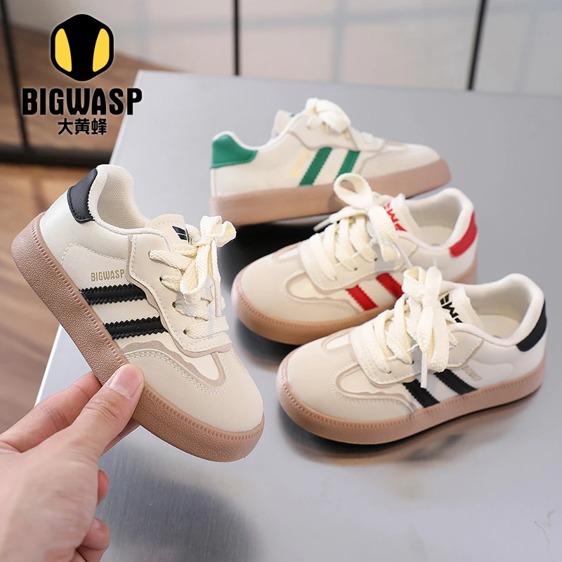 大黄蜂童鞋男女童板鞋2025秋季新款小白鞋防滑休闲儿童男童德训鞋