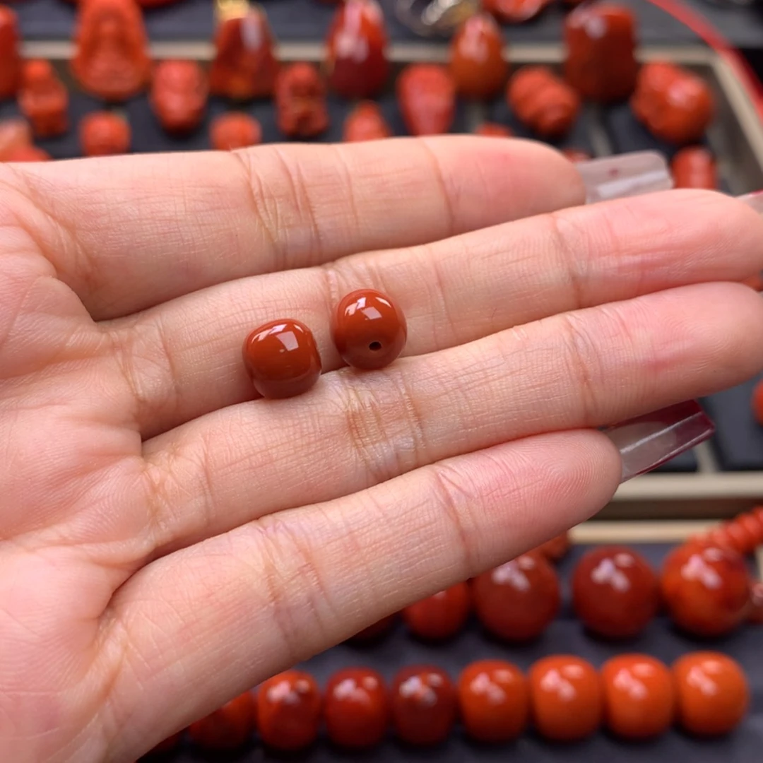 【闪购商品】南红玛瑙老型对珠8mm未镶嵌