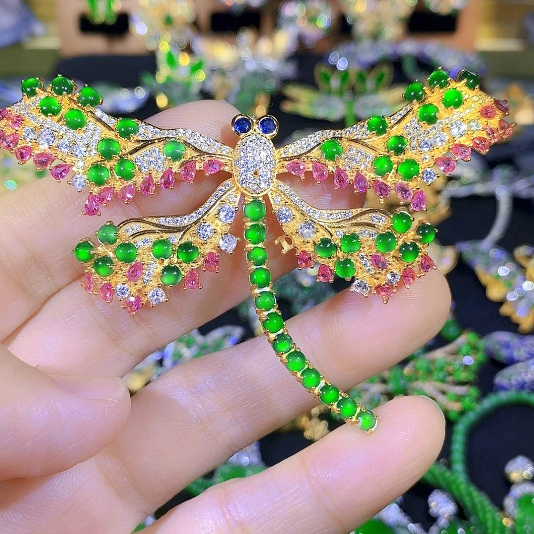 吊坠(不含链)银S925镶嵌翡翠