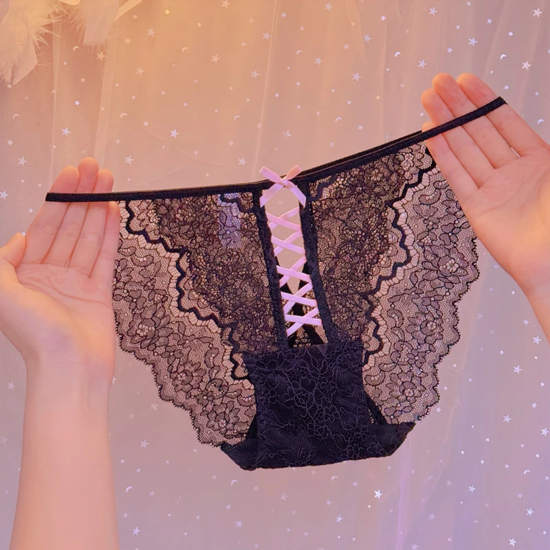 心动邂逅细带诱惑女士内裤时尚薄款性感火辣无痕禁欲系镂空