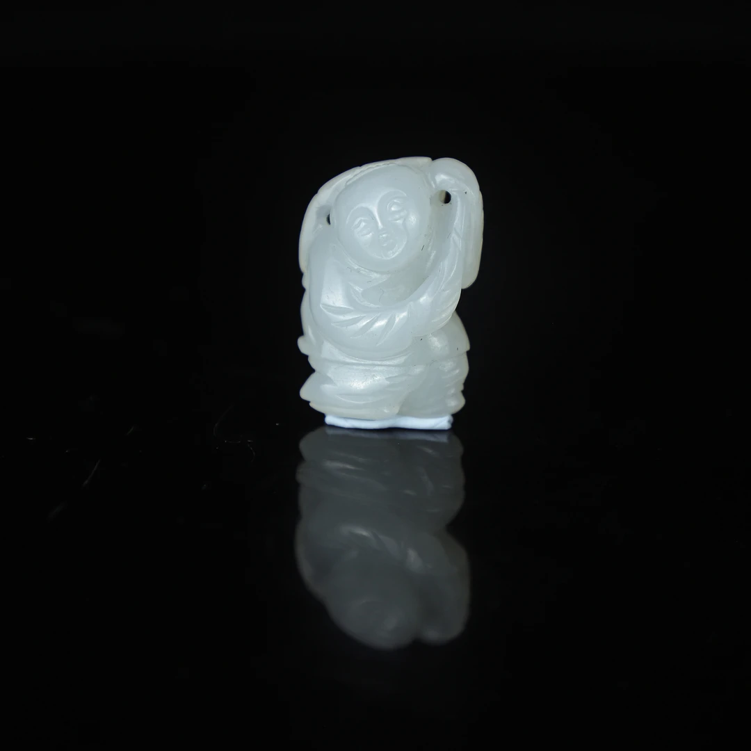 TCWWA08910民国和田白玉玉贵人挂件