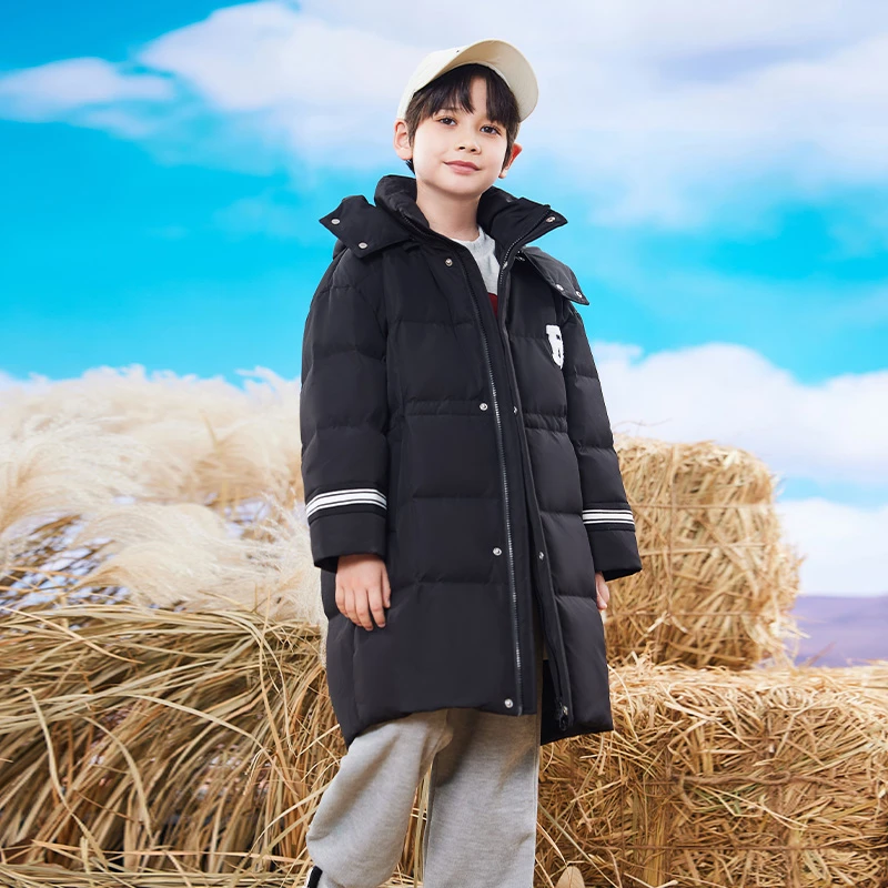 儿童羽绒服2024新款冬季男童女童中大童中长款可脱帽加厚保暖洋气