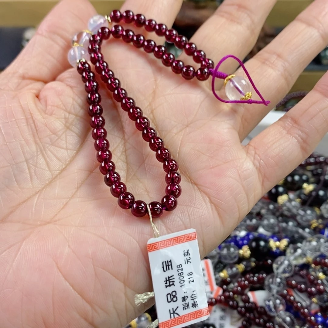 石榴石手机链未镶嵌～***～紫牙乌手机链100828