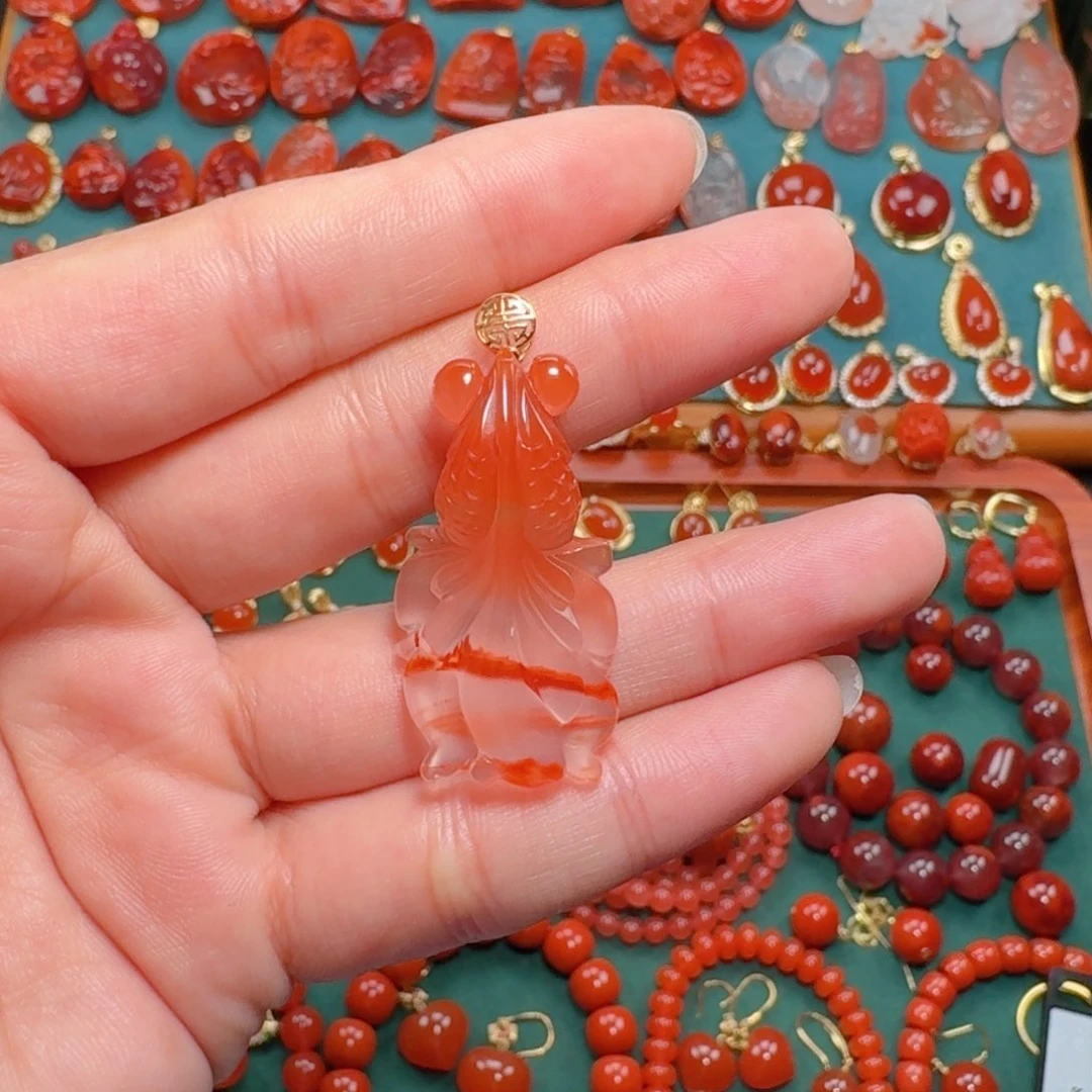 南红玛瑙南红 18K金镶嵌