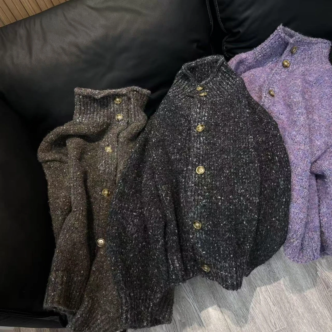 小也 松弛感穿搭  半高领 毛衣外套