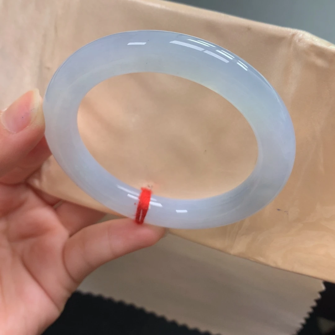 翡翠未镶嵌手镯49号54.8胖圆冰胶无颗粒紫罗兰（完美度高）