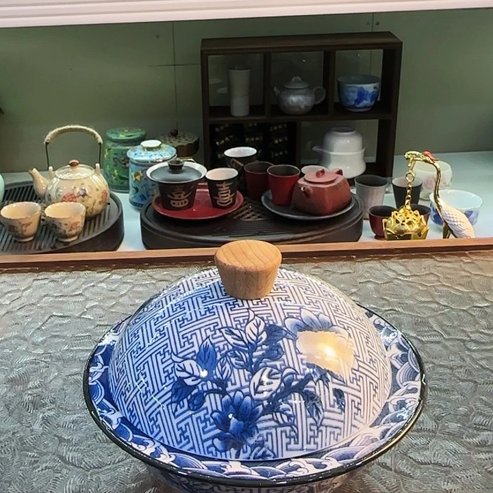 青花瓷器茶具套装旅行茶具茶叶罐玻璃杯个人杯