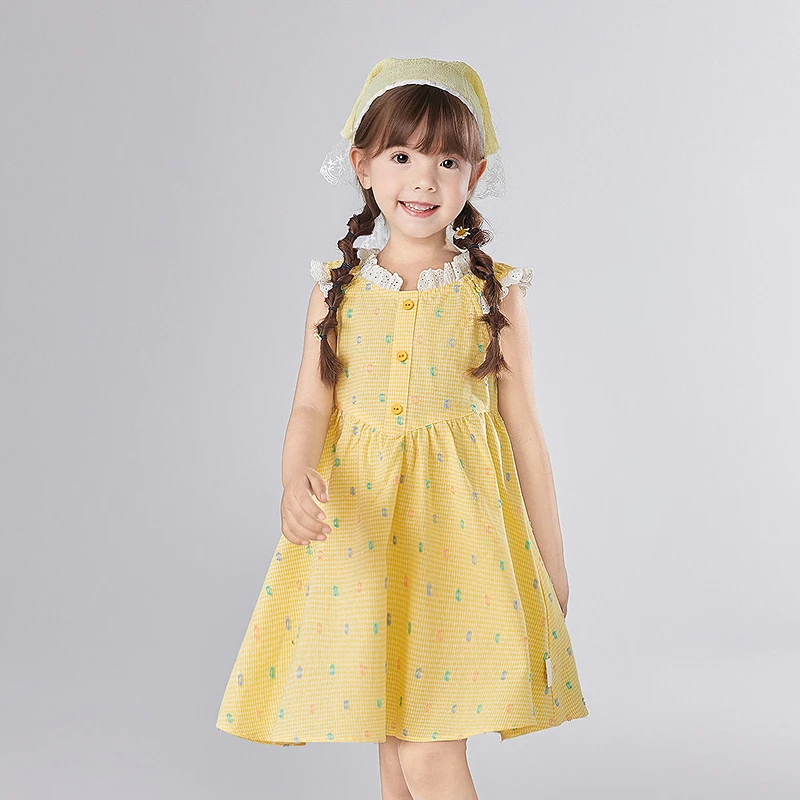 DEESHA/笛莎裙子夏季新款小童女孩宝宝儿童棉布裙-13252U404