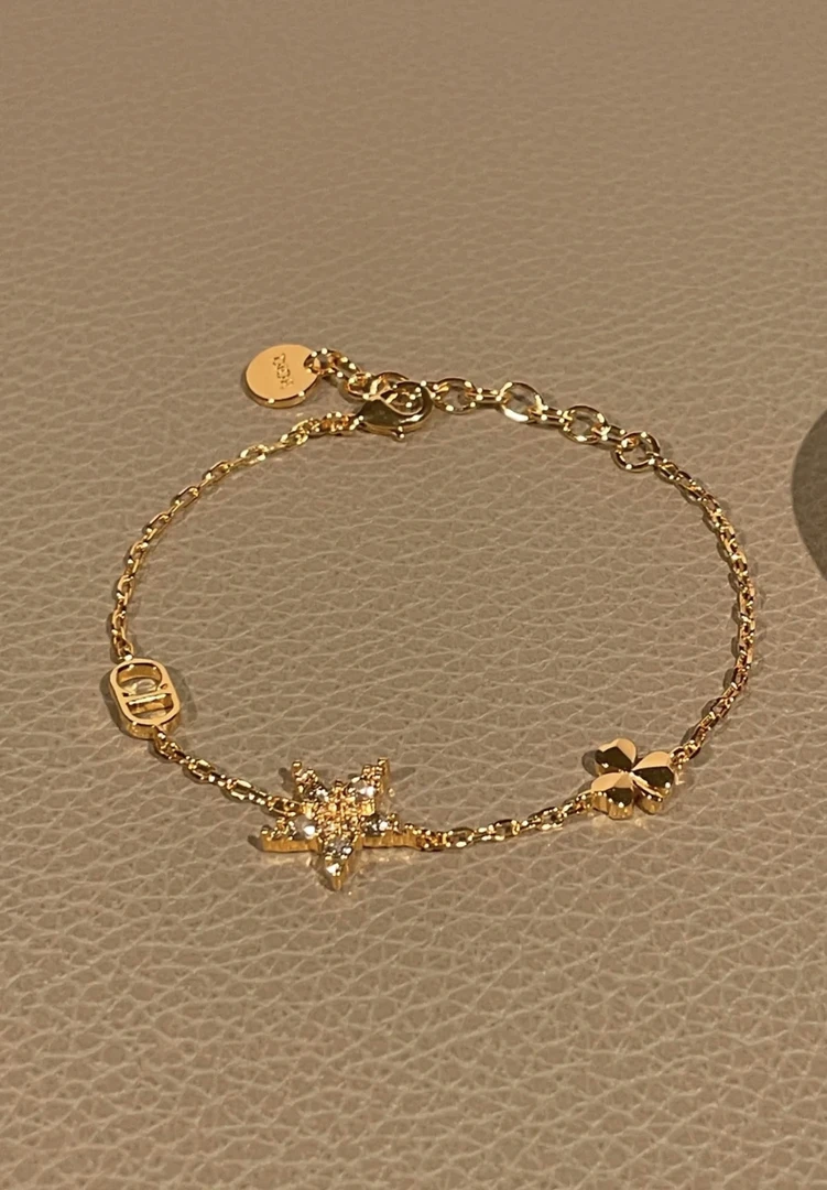铜合金手链 铜合金小CD星星四叶草手链 高级定制系列 链长16+4cm