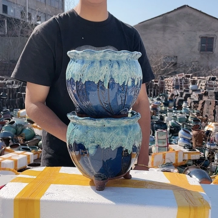 宜兴紫砂粗陶花盆