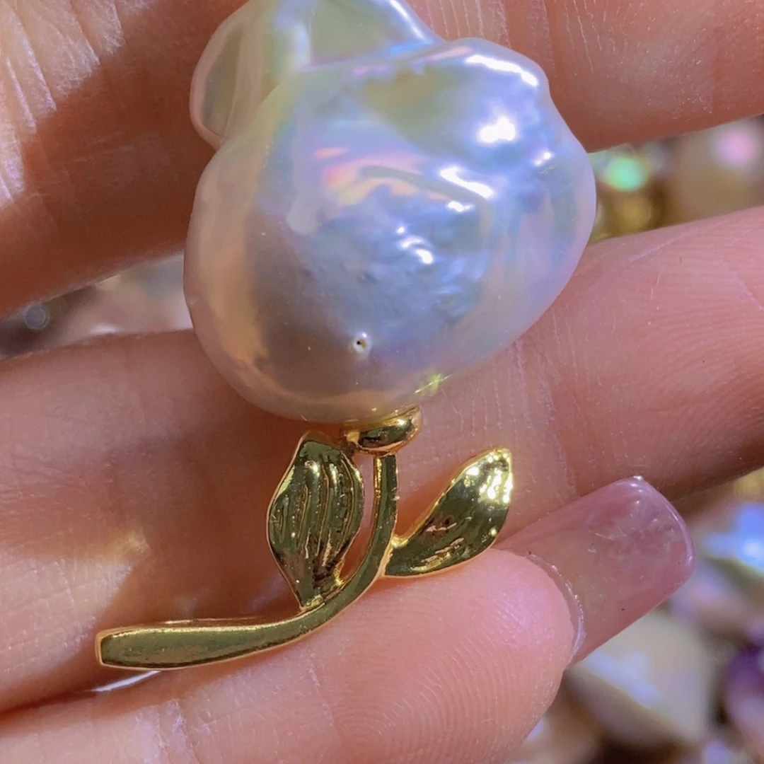 银S925镶嵌淡水珍珠微瑕