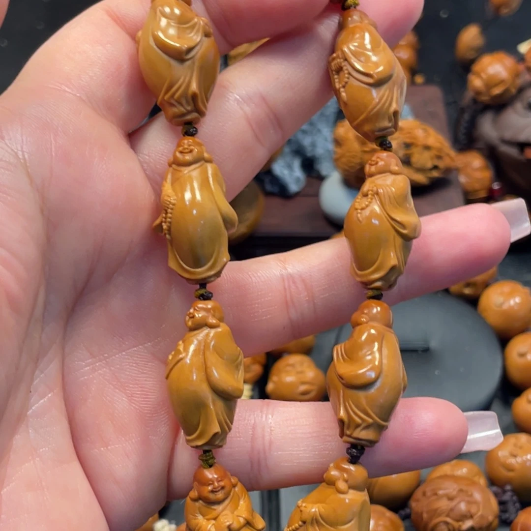 自在弥勒手工雕刻