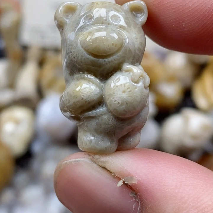 颈饰未镶嵌硅化珊瑚（珊瑚玉）小