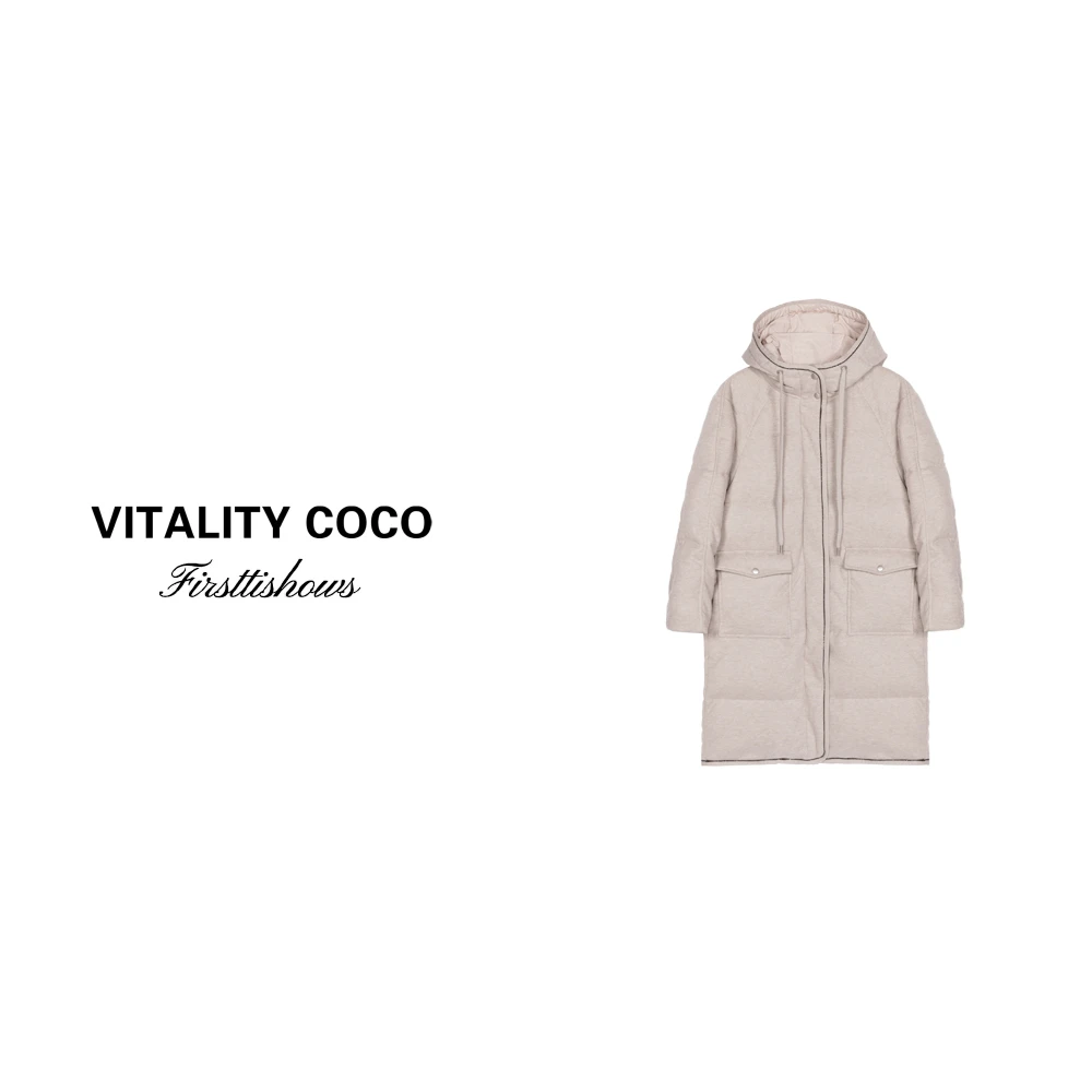 VITALITY COCO·BC新款休闲连帽中长款白鹅绒羽绒服-1619