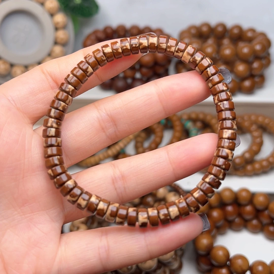 紫金鼠手串7x3.5纯肉实心花皮药片