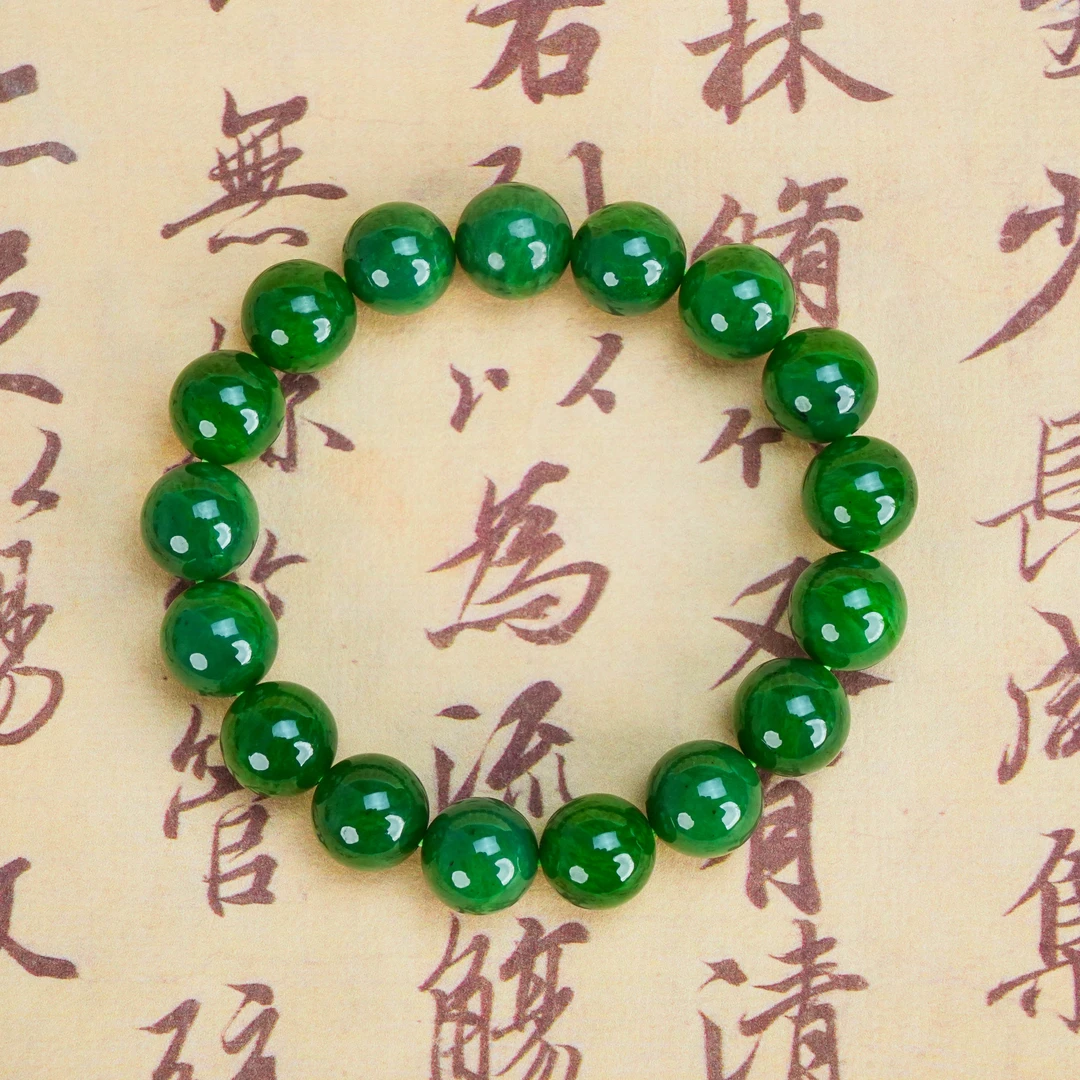 SC-267 西瓜皮碧玉手串 约12mm