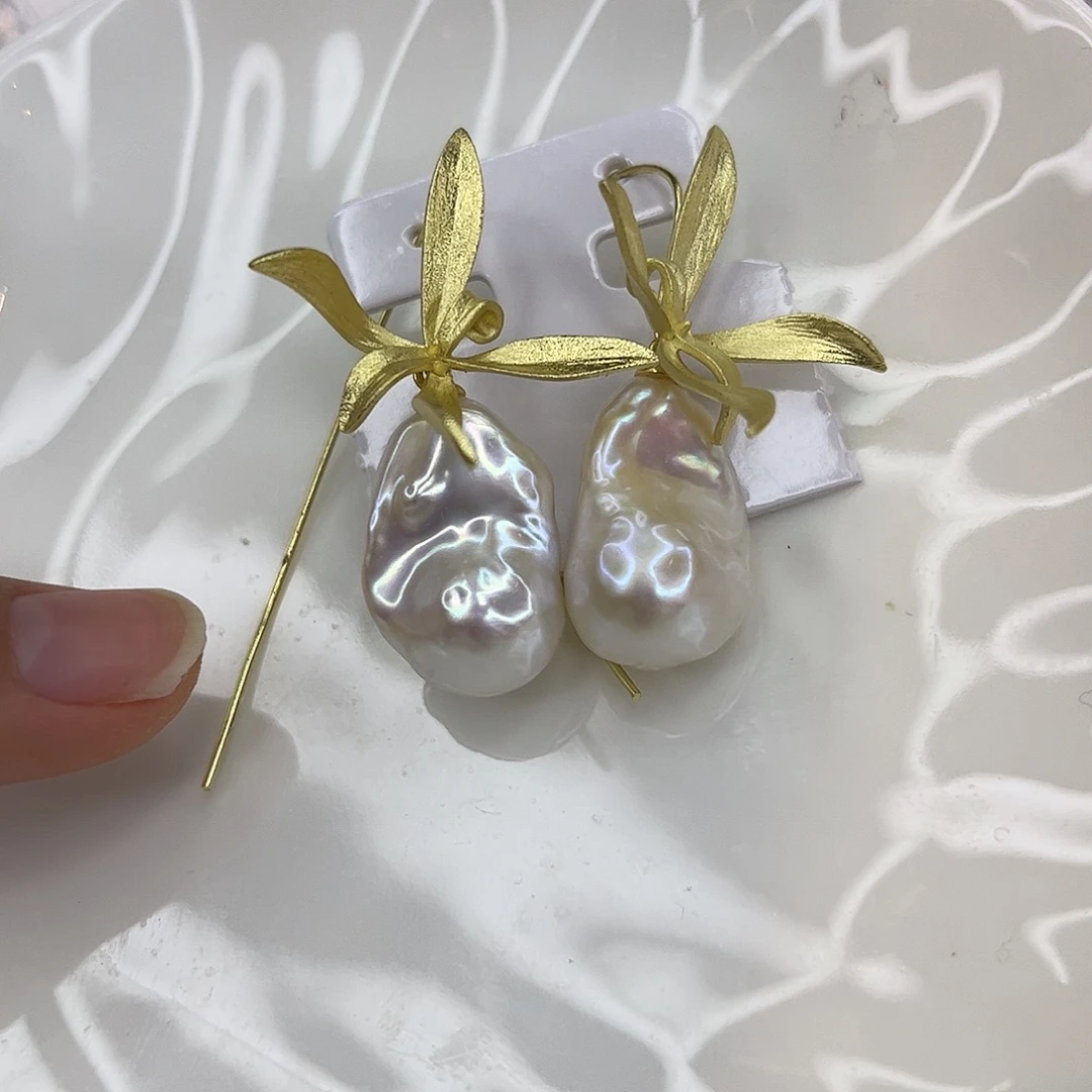 耳饰合金淡水珍珠