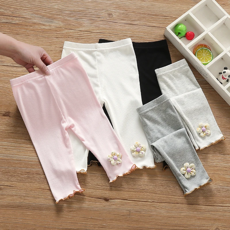 女童打底裤夏季薄款新款儿童七分裤外穿小童2025宝宝洋气婴儿裤子