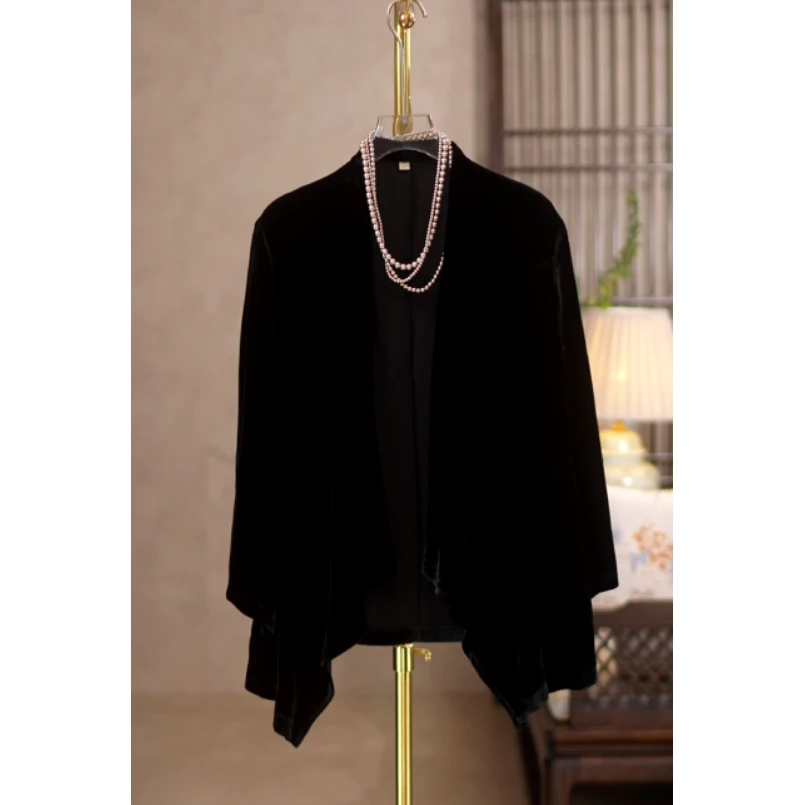 2025年春秋夏百分百桑蚕丝真丝丝绒百搭短款外披外套上衣A3810